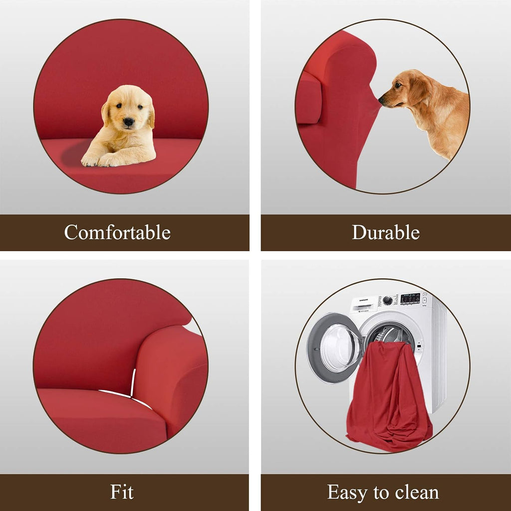Easy-Going 2 Pieces Stretch Loveseat Couch Sofa Slipcover Washable