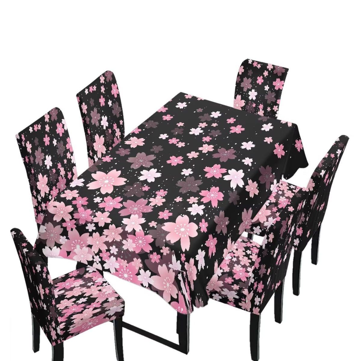 Thanksgiving Themed Dining Room Chair Cover and Tablecloths 5 Packs, Fall Leaf Print Kitchen Chair Seat Slipcovers Anti-Wrinkle Table Protector for Thanksgiving Day Party