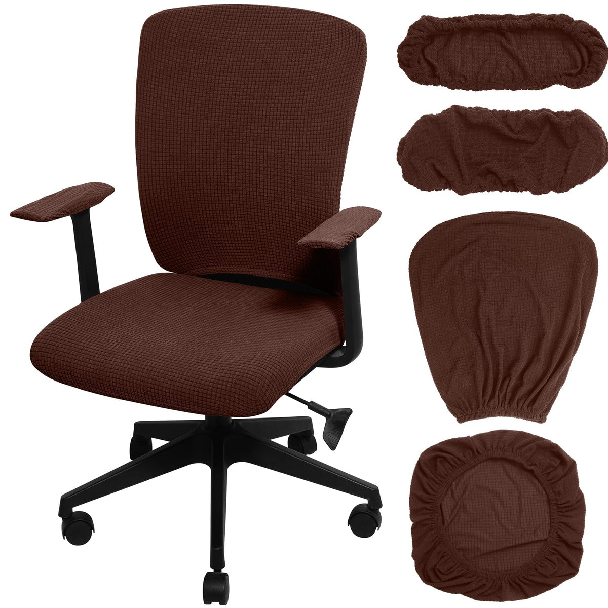 Tallew 4 Pcs Office Chair Covers Stretchable Armrest Seat,XL,Pea Green