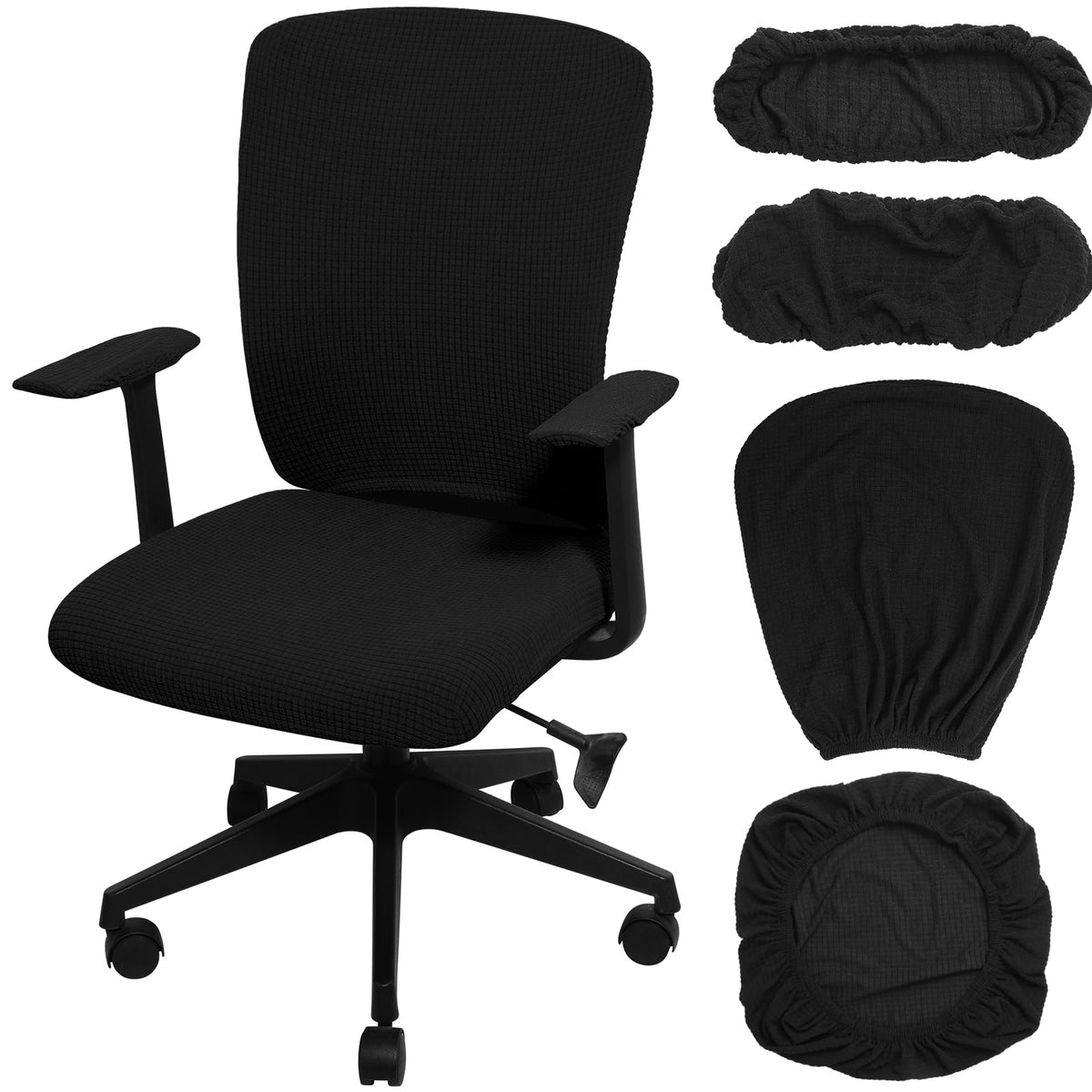 Tallew 4 Pcs Office Chair Covers Stretchable Armrest Seat,XL,Pea Green