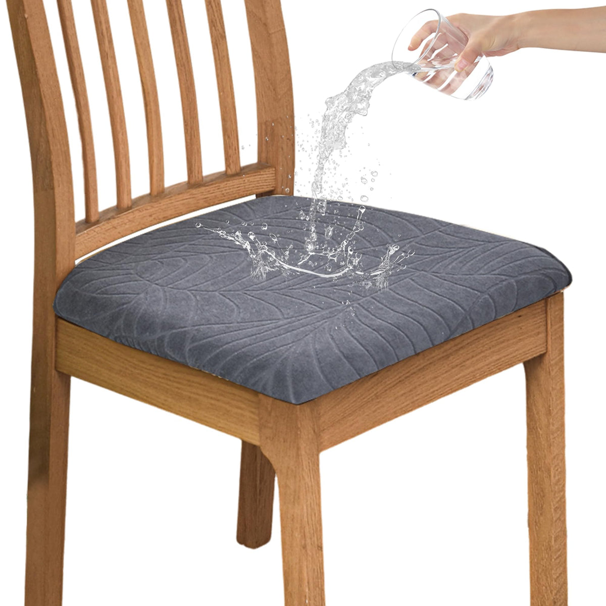 CRFATOP Waterproof Dining Chair Seat Cover Set of 6 Cushion Cover,L,Green