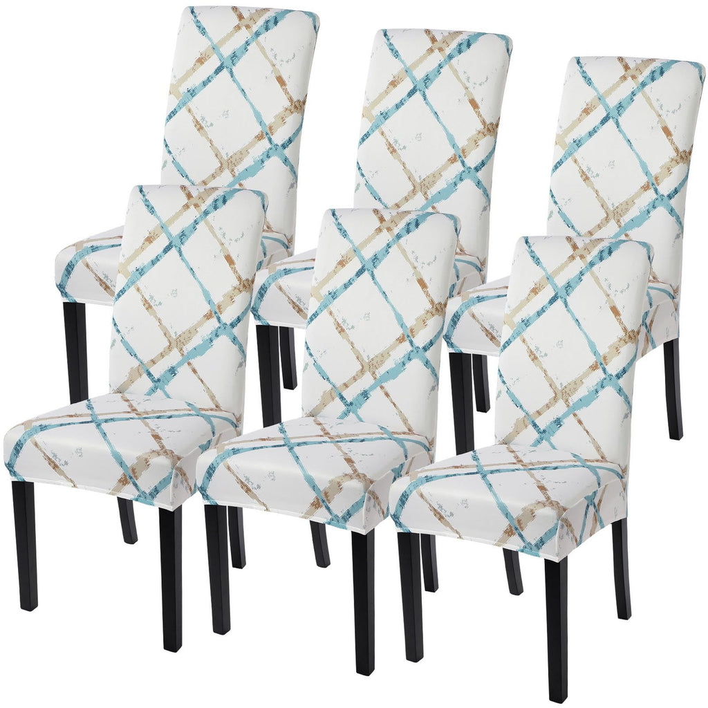 SearchI Chair Covers Slipcovers Set of 4, Spandex Super Fit Stretch Removable Washable Kitchen Parsons Protector for Dining Room,Hotel,Ceremony,Beige+Flowers