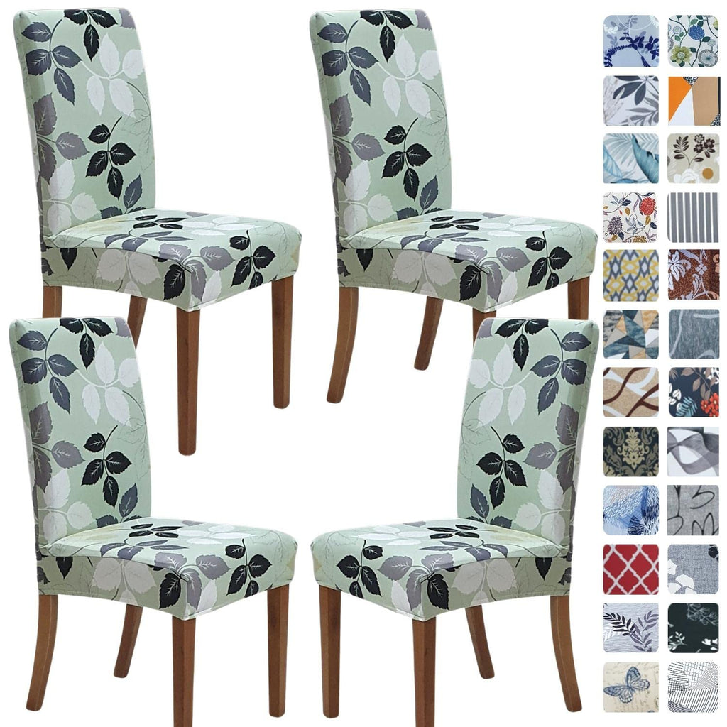 SPRINGRICO Chair Covers for Dining Room Set of 4, Stretch Dining Chair Cover, Washable Spandex Kitchen Parsons Chair Slipcovers, Removable Seat Protector for Home or Party (4 Pack, Lotus Gray)