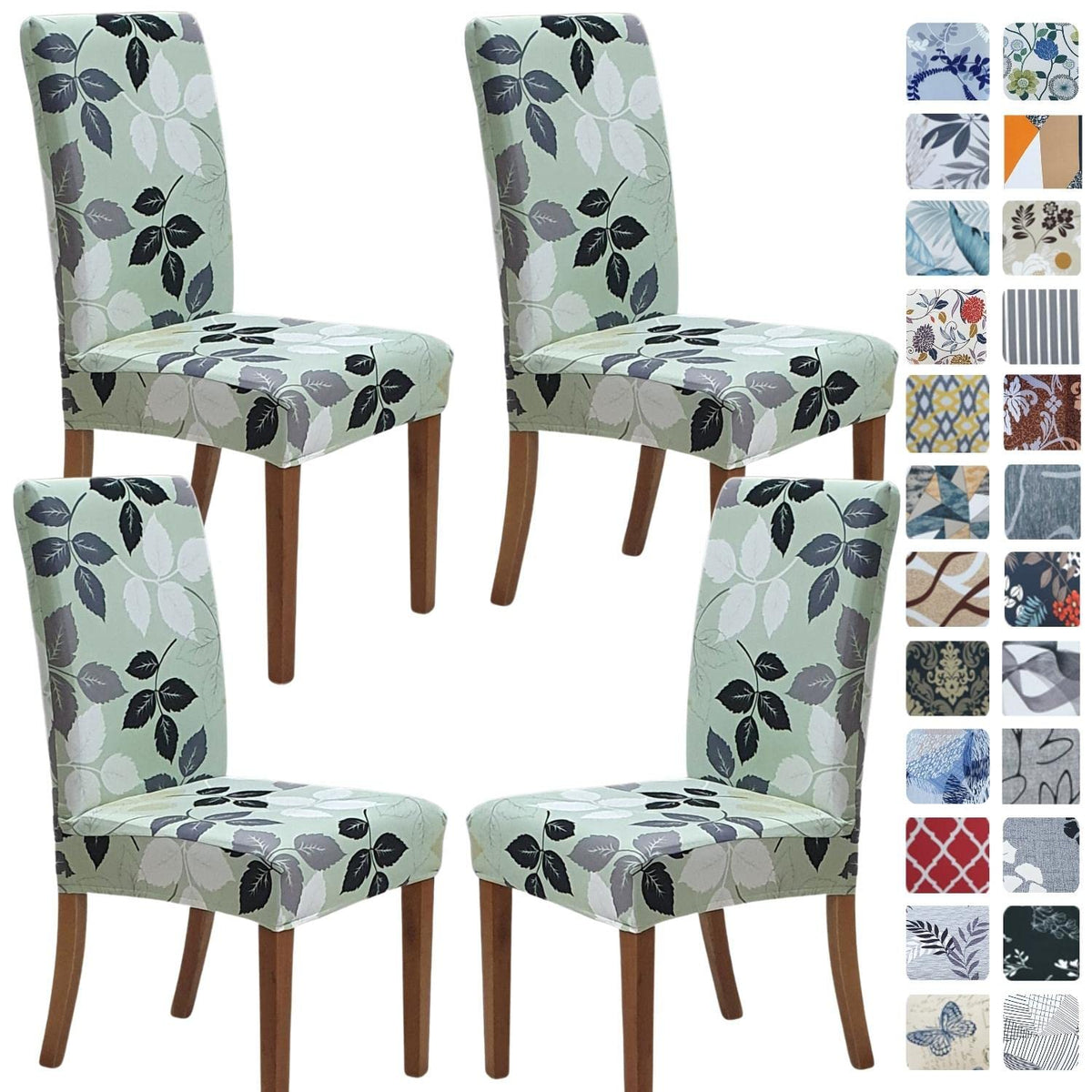 SPRINGRICO Chair Covers for Dining Room Set of 4, Stretch Dining Chair Cover, Washable Spandex Kitchen Parsons Chair Slipcovers, Removable Seat Protector for Home or Party (4 Pack, Lotus Gray)