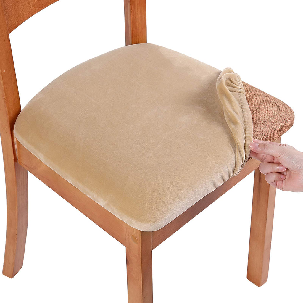 Smiry Velvet Seat Covers for Dining Room Chair Set of 4