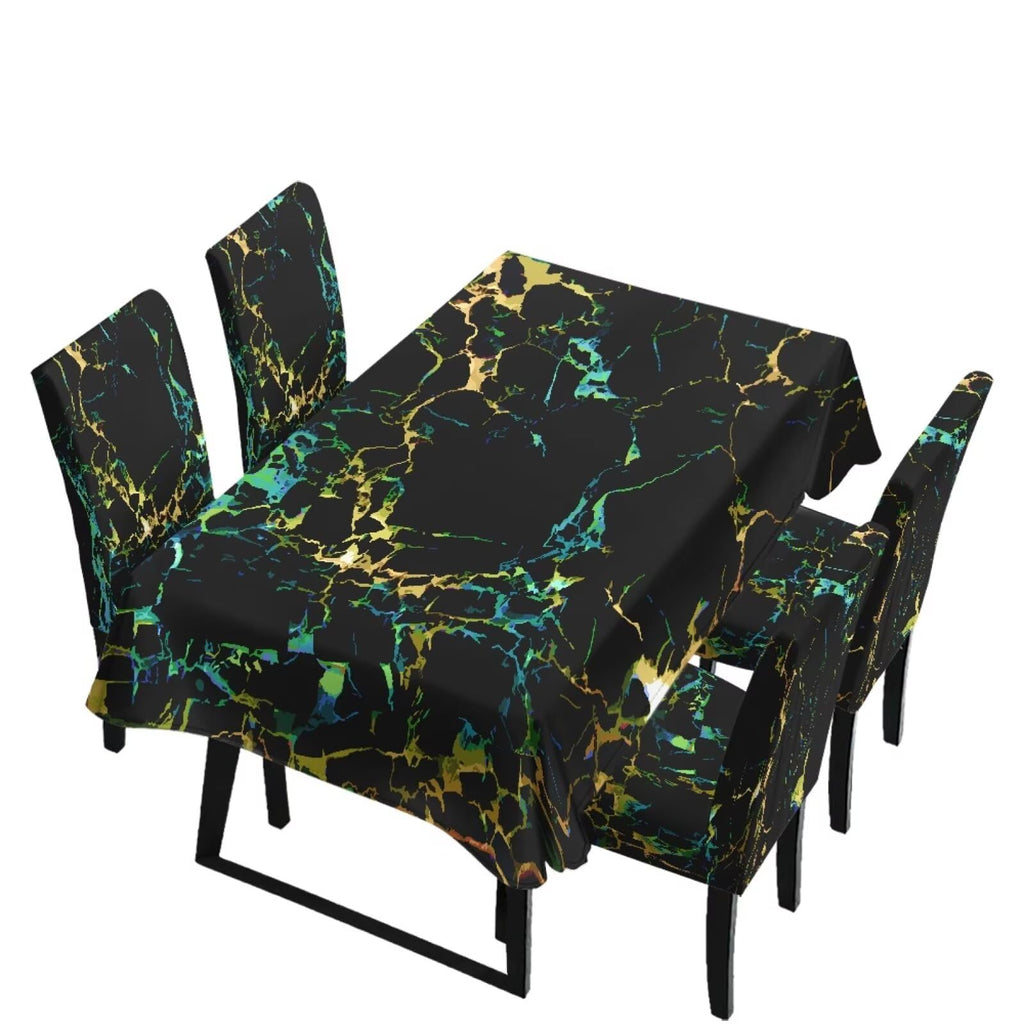 Dining Table Chair Covers 5 Pack, Removable Parsons Chair Slipcovers Dust Proof Tablecloths Scratch Resistant Seat Protector for Dining Room, Sunflower Honeycomb Bee Print Yellow