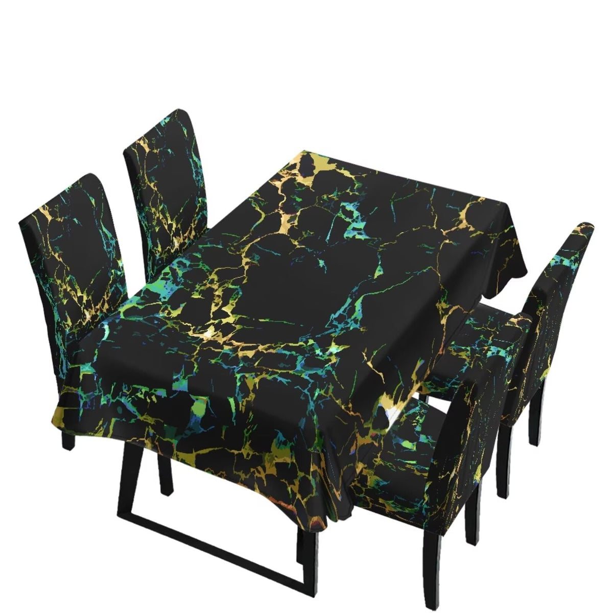 Dining Table Chair Covers 5 Pack, Removable Parsons Chair Slipcovers Dust Proof Tablecloths Scratch Resistant Seat Protector for Dining Room, Sunflower Honeycomb Bee Print Yellow