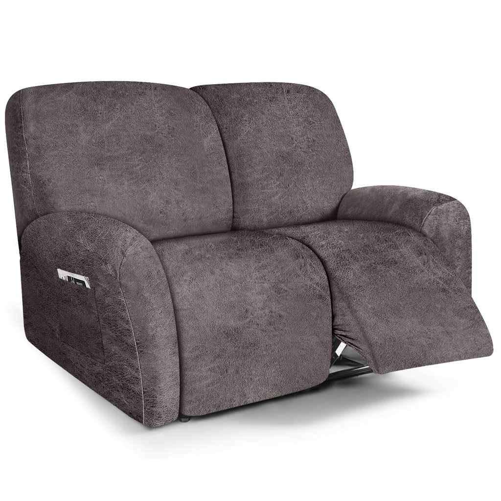 molasofa Leather Like Additional Recliner Console Cover for Reclining Loveseat Covers Stretch Jacquard Middle Consolefor Recliner Couch(Dark Brown)