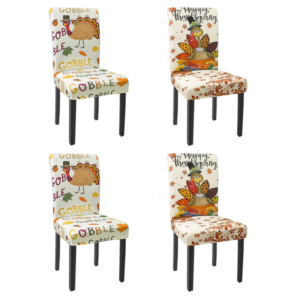 Halloween Chair Covers Set of 4 Pumpkin Ghost Spider Parsons Slipcovers