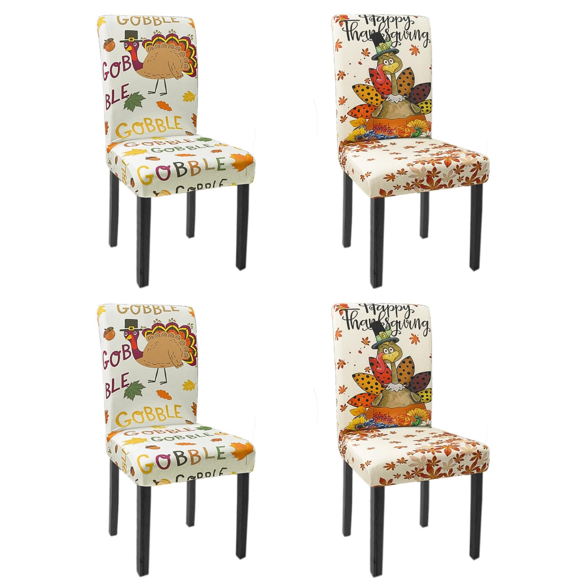 Halloween Chair Covers Set of 4 Pumpkin Ghost Spider Parsons Slipcovers