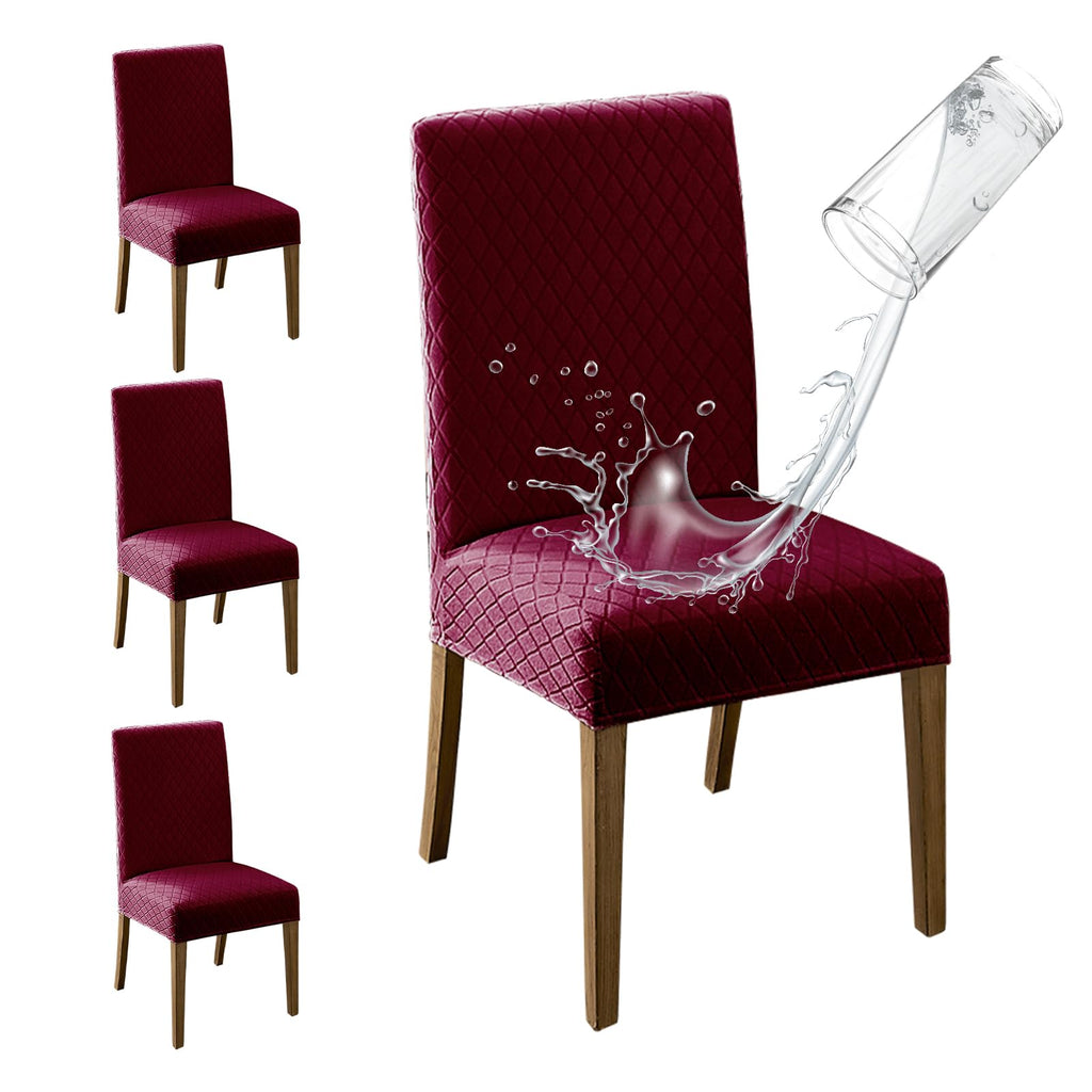 MOSAYT 100% Waterproof Dining Room Chair Covers Set of 4, Beige