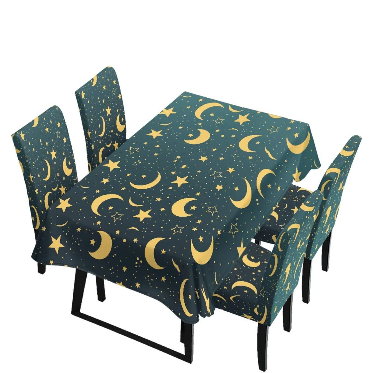 Stain Resistant Tablecloths and Dining Seat Covers Set of 5, Kitchen Chair Slipcovers Washable Table Slipcover Chair Seat Covers for Kitchen Restaurant, Chicken Cactus Print