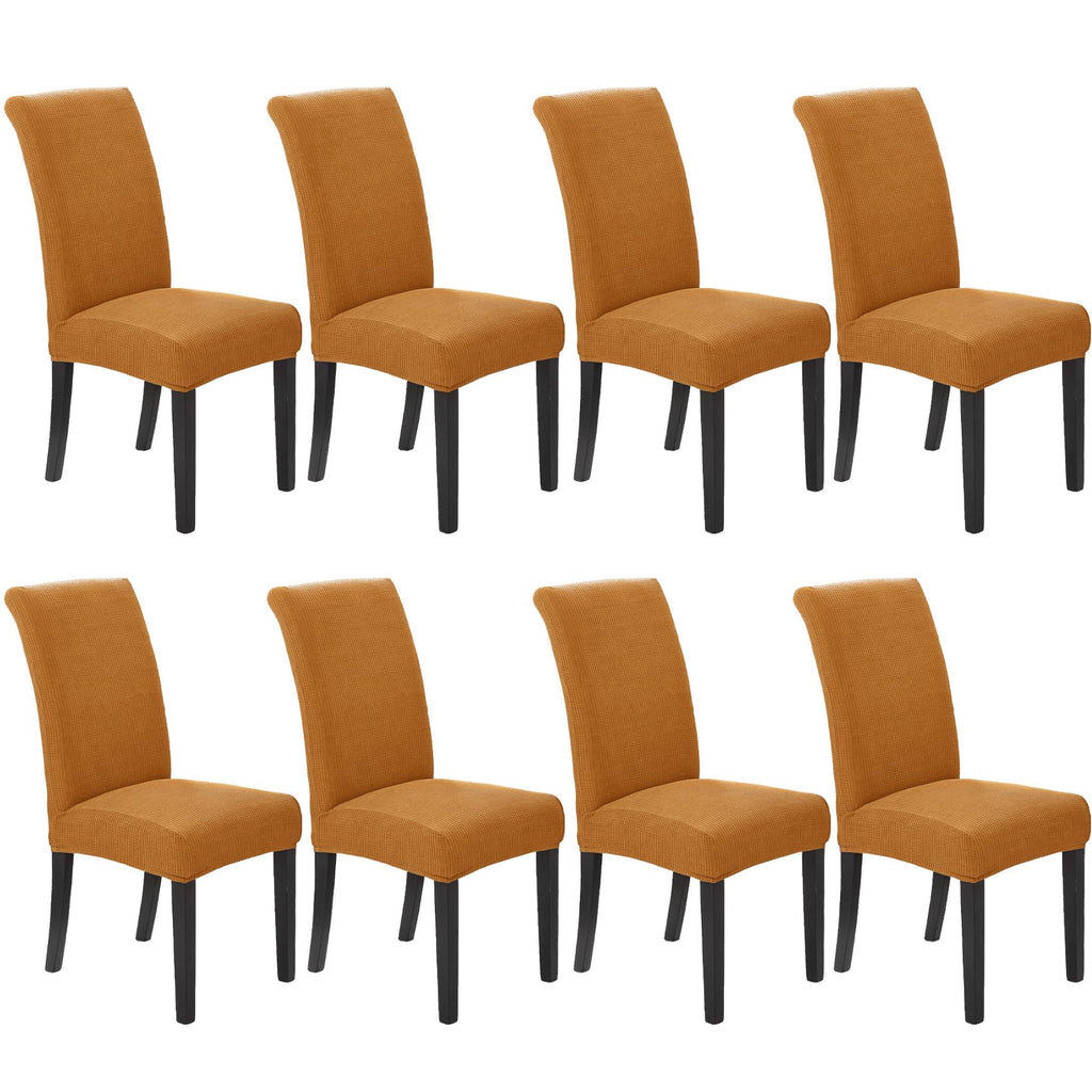 Stretch Chair Covers for Dining Room Set of 4, Removable Washable Dining Room Chair Covers, Dining Chair Slipcovers Seat Protector, Great for Home and Banquet Decor (Pureed Pumpkin, 4 Pack)