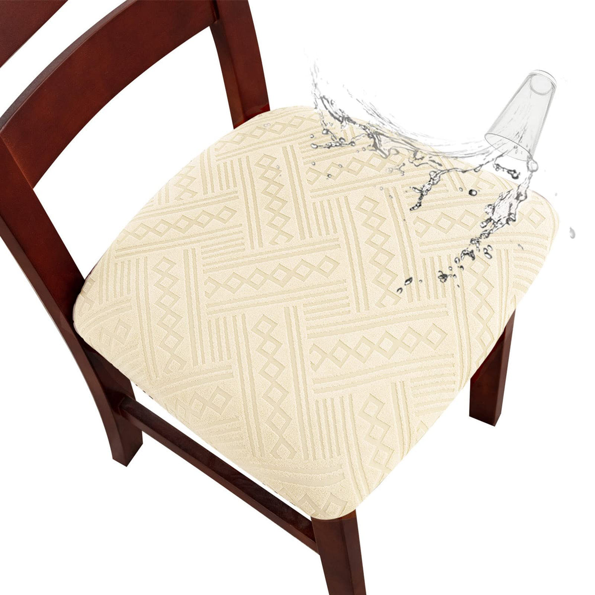 Genina Chair Seat Covers Waterproof Dining Room Chair Covers, 4 Pack