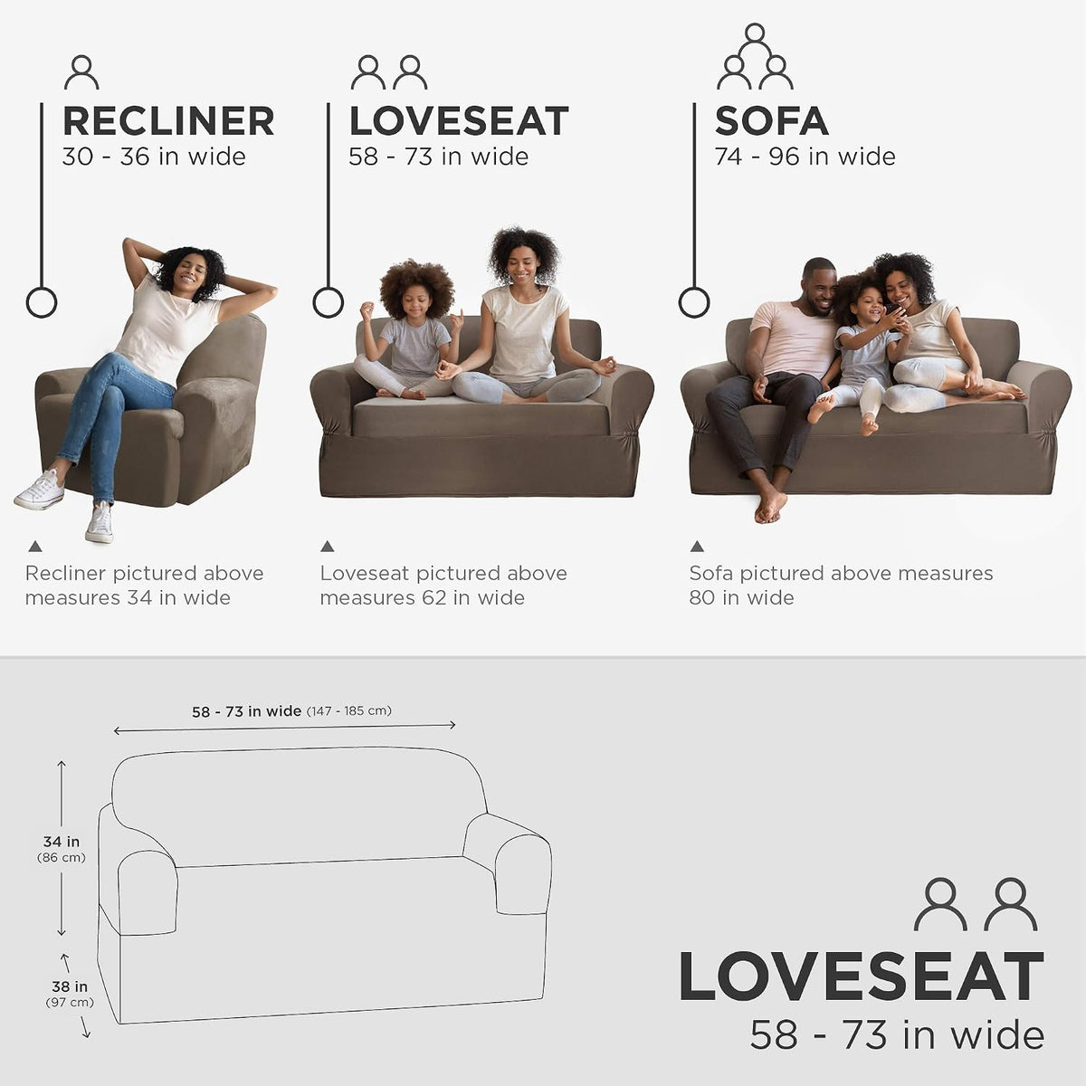 Zenna Home, Chocolate/Brown Furniture Cover: Stretch Plush 1-Piece Loveseat Slipcover (EFCLSTCH)