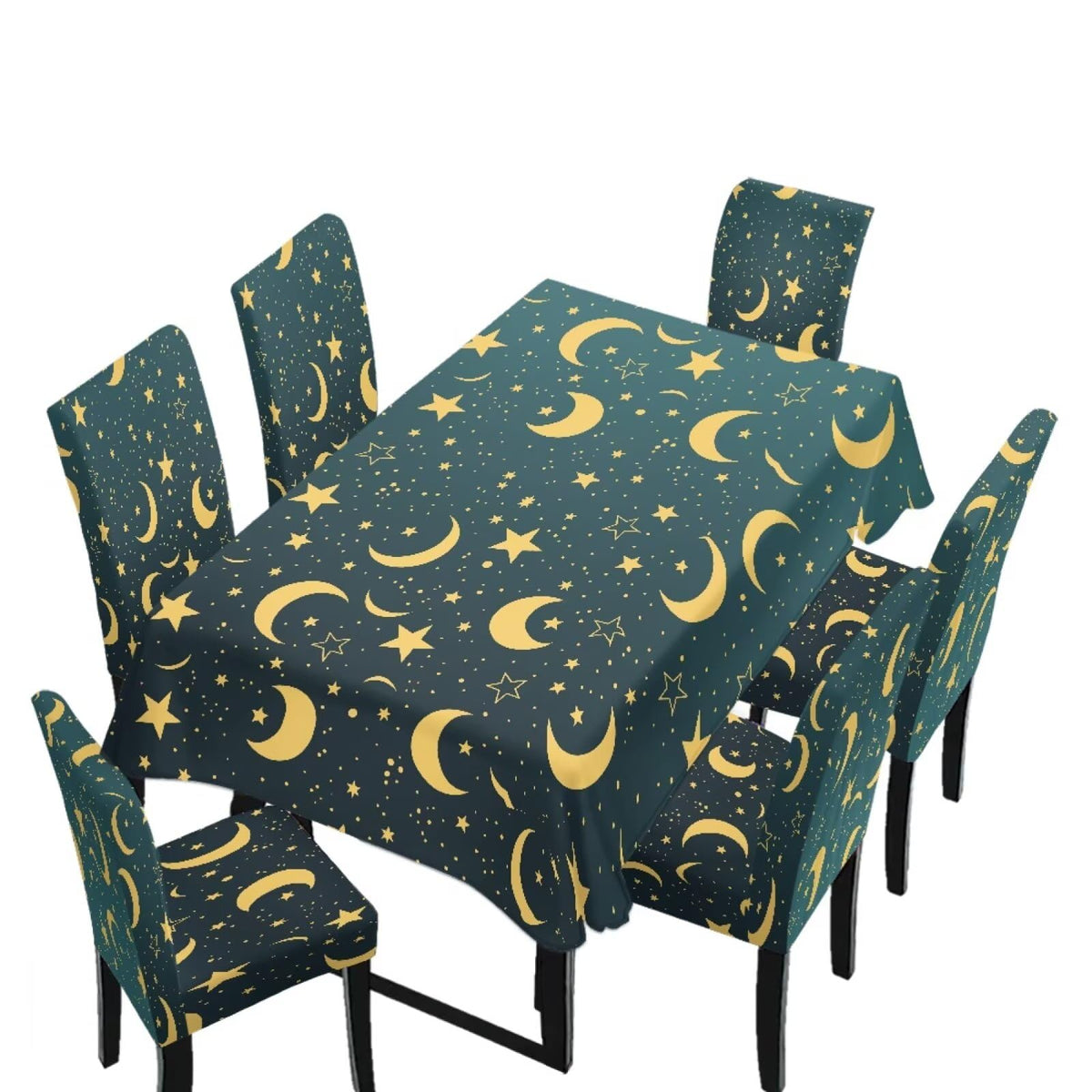 Stain Resistant Tablecloths and Dining Seat Covers Set of 5, Kitchen Chair Slipcovers Washable Table Slipcover Chair Seat Covers for Kitchen Restaurant, Chicken Cactus Print