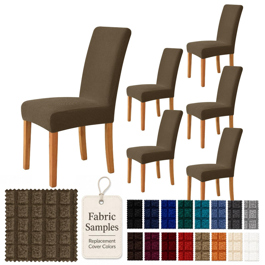 YEMYHOM 2 Packs Latest Checkered Dining Chair Slipcover Parsons Chair Furniture Protector Stretch Chair Covers for Dining Room, Restaurant, Kitchen, Party (Light Gray)