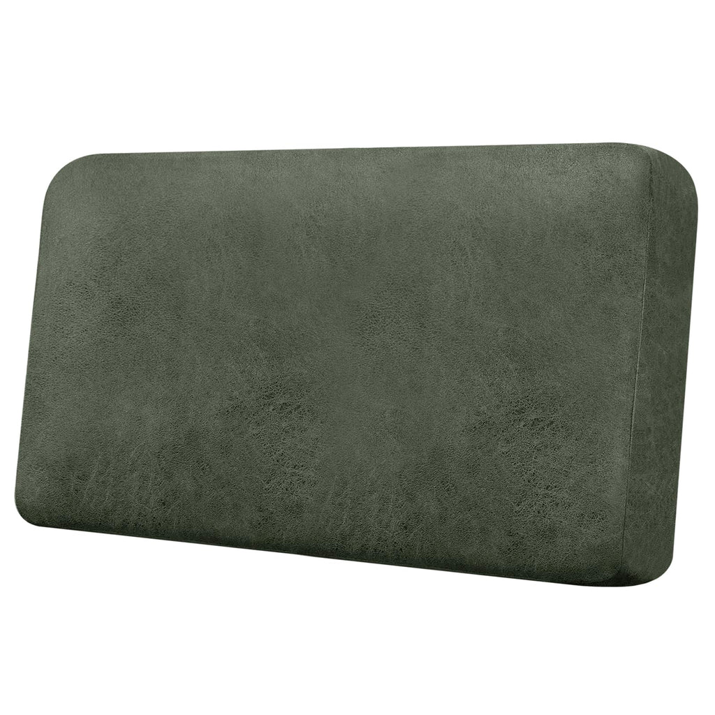 Loveseat Cushion Covers Leather-Look 2PC Stretch Love Seat Slipcover Sets for Living Room Individual Couch Seat Protector, Pet-Friendly, Non-Slip, Easy Fit - Coffee