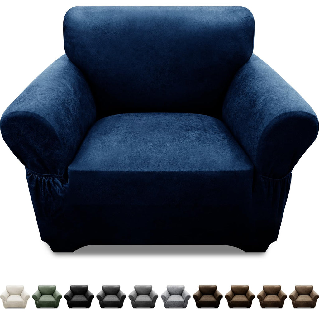 3-Pieces T Cushion Loveseat Slipcovers Leather Look Couch Cover Loveseat Covers for 2 Cushion Couch Furniture Protector Stretch Sofa Cover with 2 Individual T Cushion Seat Covers, Brown