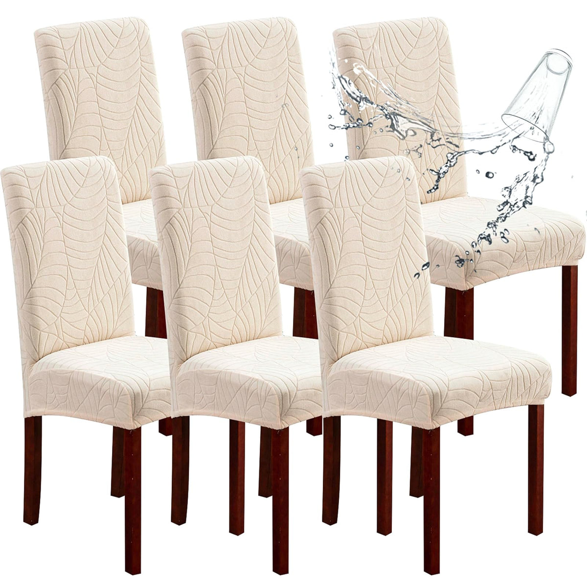 Genina Waterproof Dining Chair Covers Set of 4 Parsons Chair Slipcovers