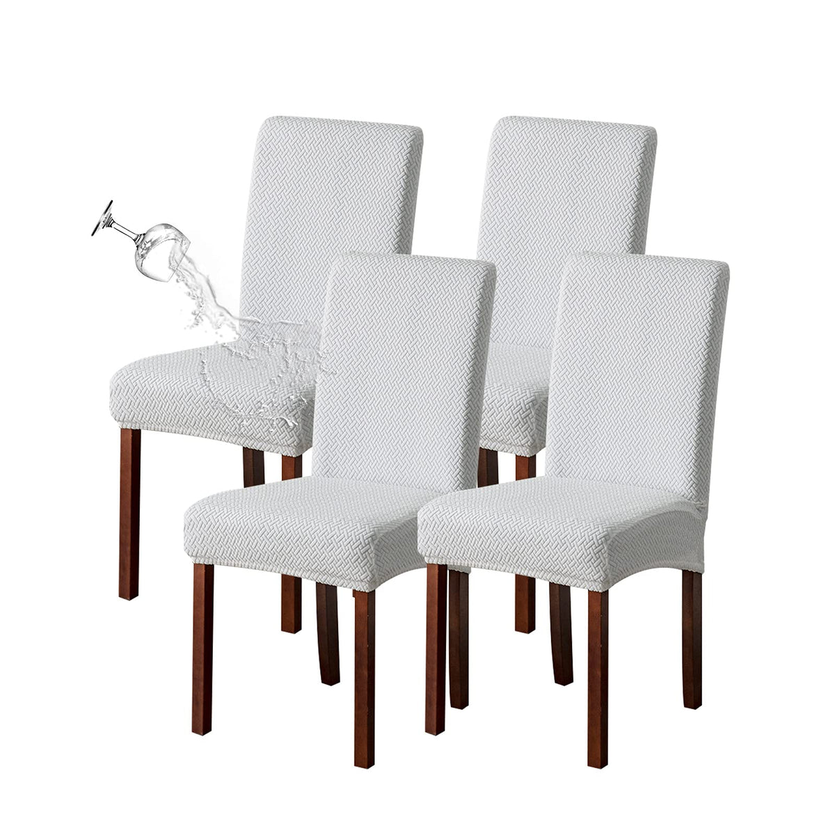 Genina Waterproof Chair Covers for Dining Room Chair Slipcovers Set of 4