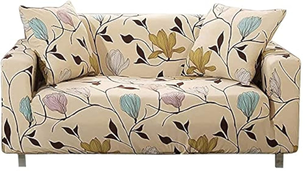 HOOBUY Printed Sofa Cover Stretch Couch Covers Patterned Loveseat Slipcovers for 2 Seater Cushion Couch Love Seat Set (BXMY, 2 Seater/Loveseat)