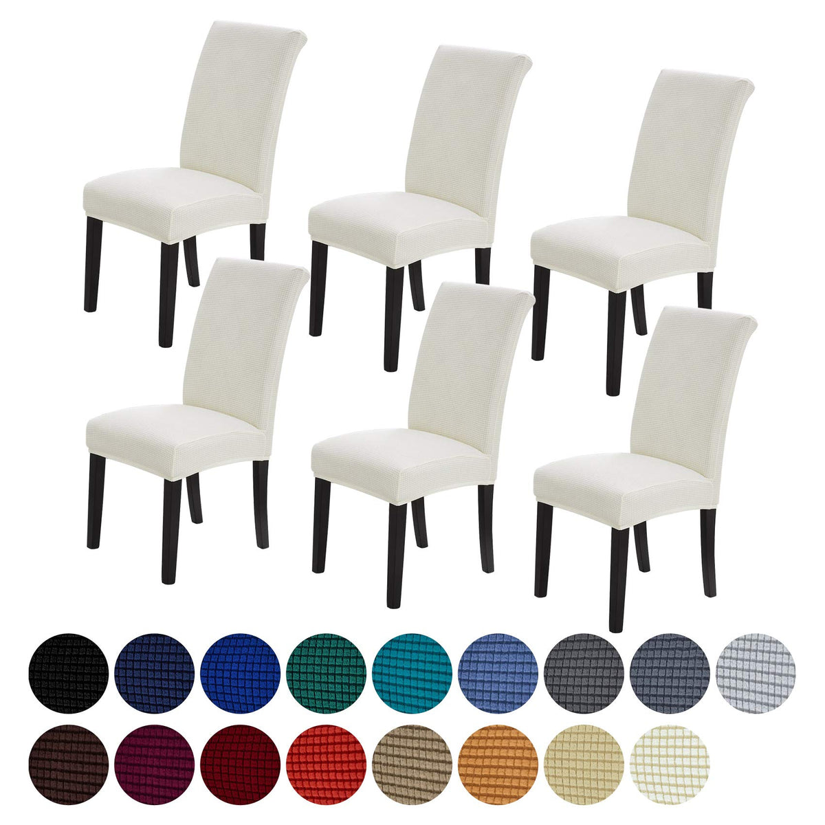 Stretch Chair Covers for Dining Room Set of 4, Removable Washable Dining Room Chair Covers, Dining Chair Slipcovers Seat Protector, Great for Home and Banquet Decor (Pureed Pumpkin, 4 Pack)