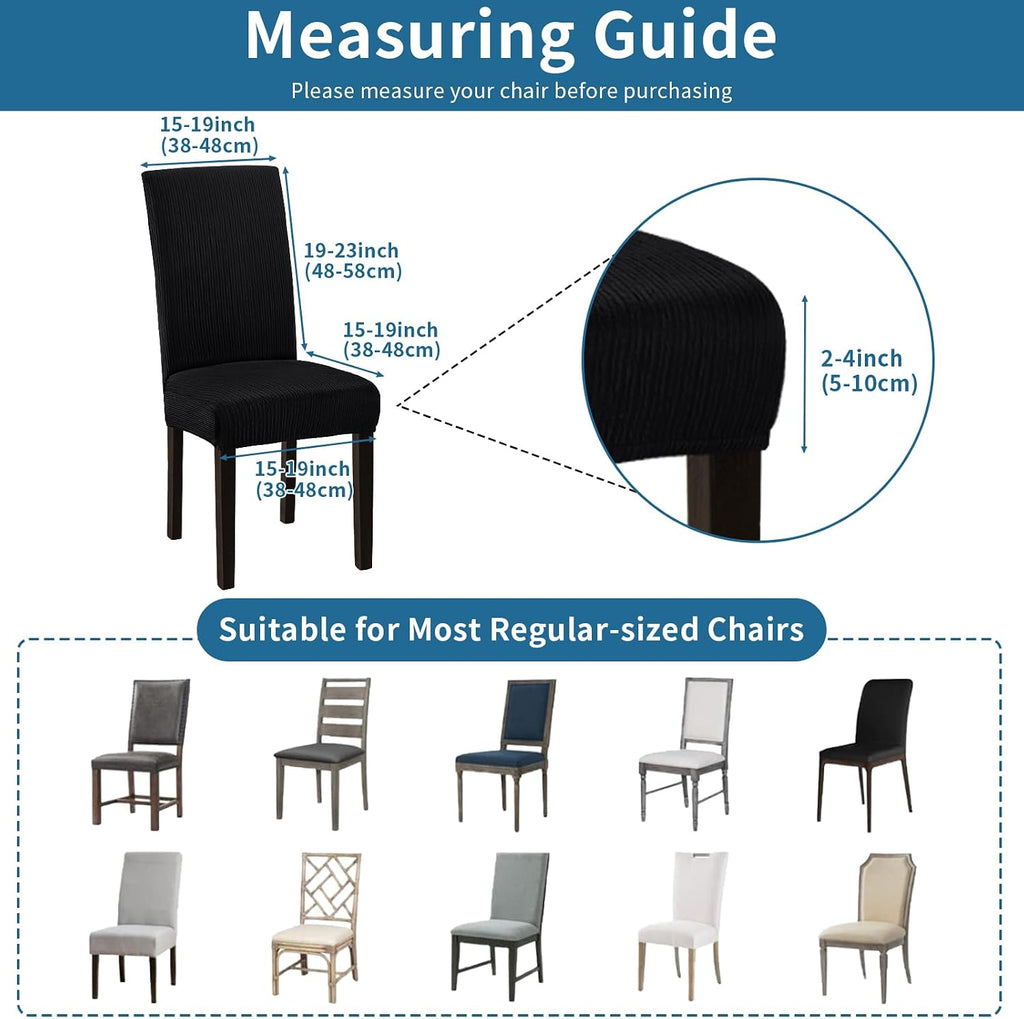 Stretch Dining Room Chair Covers Set of 6, Removable Washable Chair Covers for Dining Chairs,Dining Room, Hotel, Ceremony