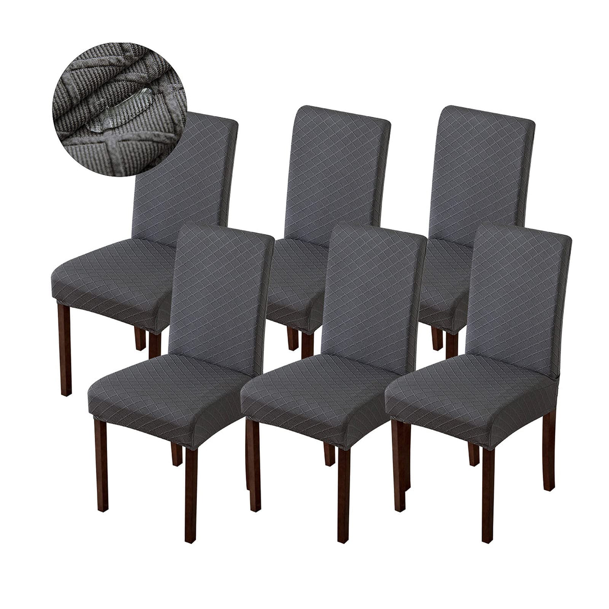 Genina Waterproof Chair Covers for Dining Room Dining Chair Covers Kitchen Parsons Chair Cover (Beige, 4 PCS)