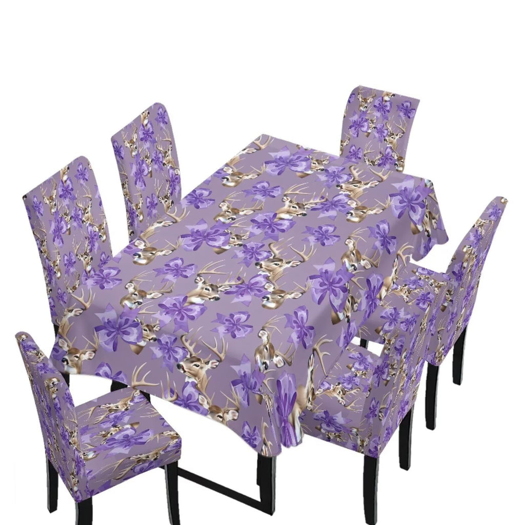 Dining Chair Covers and Dining Table Cloth Christmas Decor