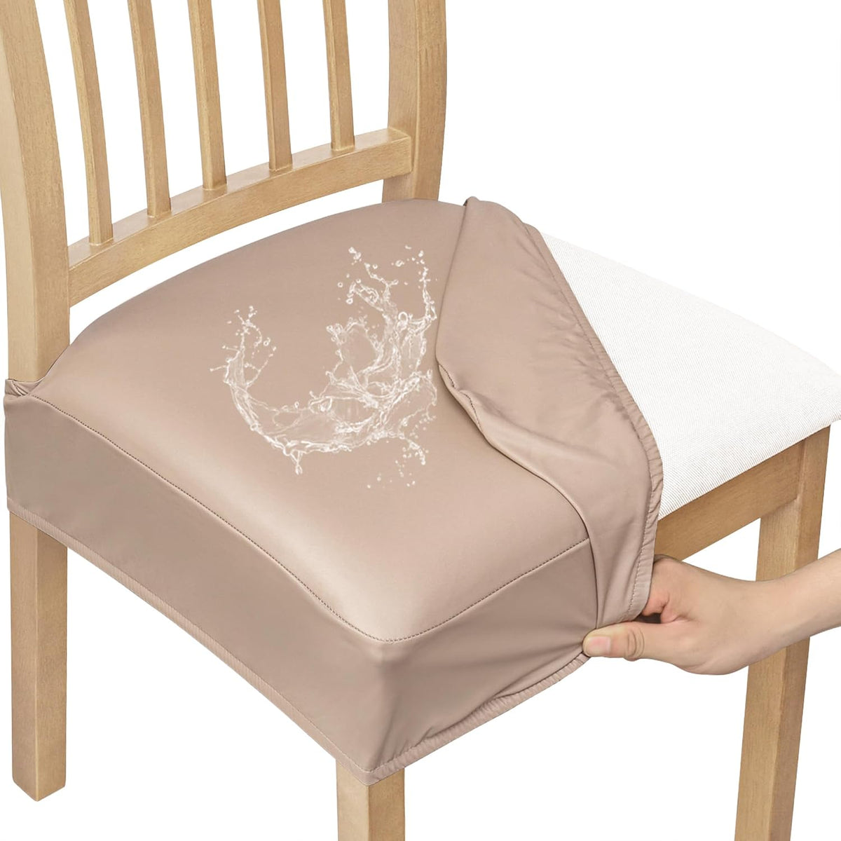 Smiry Waterproof Pu Leather Seat Covers for Dining Room Chairs Set of 4