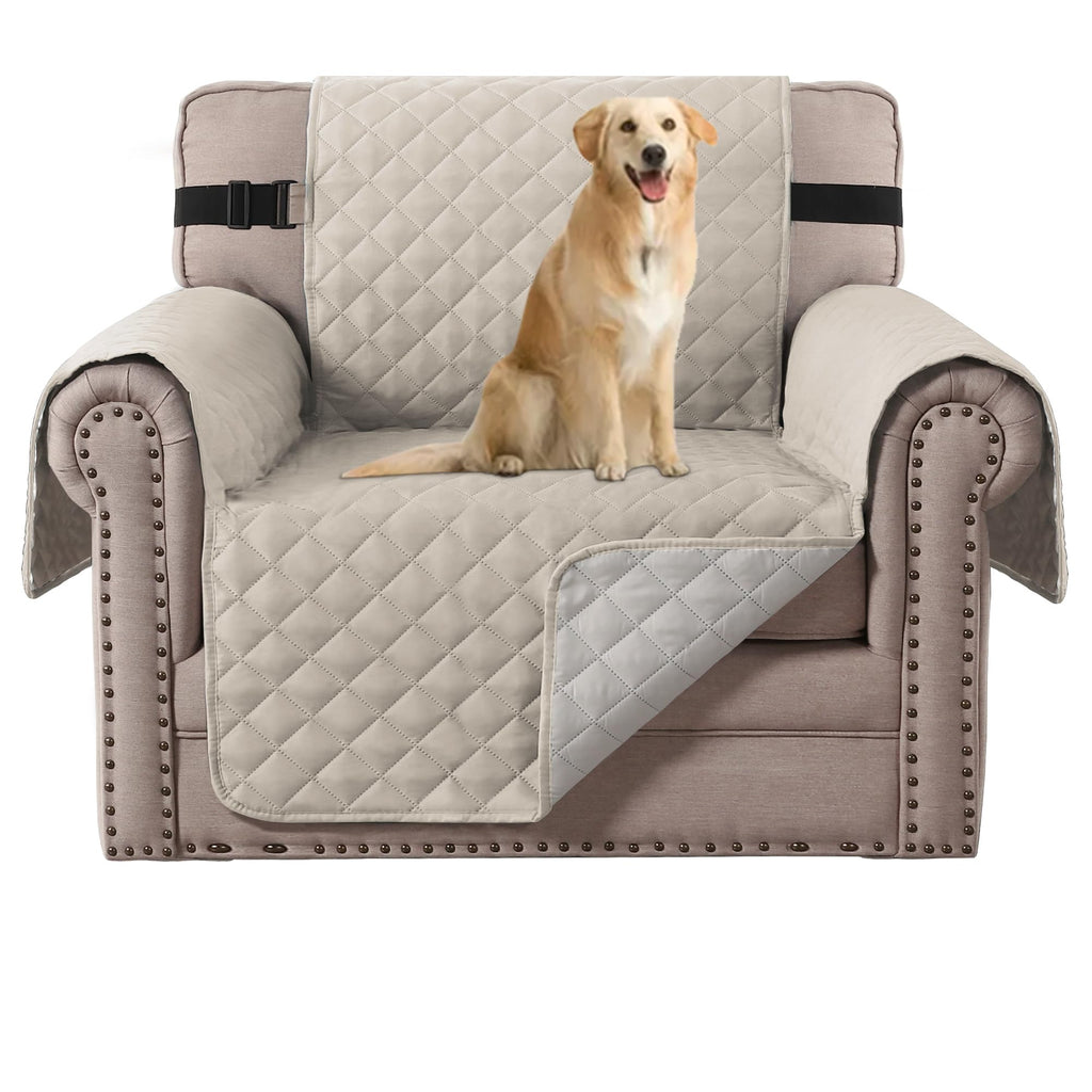 H.VERSAILTEX Reversible Couch Cover for 2 Cushion Couch Water Resistant Loveseat Washable Furniture Cover with Non-Slip Elastic Strap for Dogs, Pets, Kids(Oversized Loveseat, Charcoal Grey)