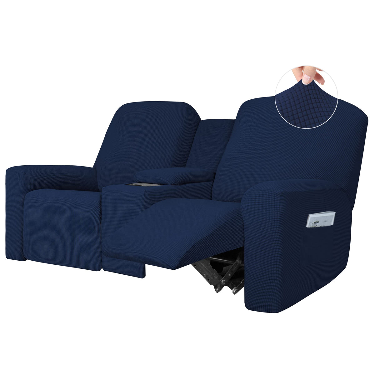Easy-Going 1 Piece Reclining Loveseat with Middle Console Slipcover