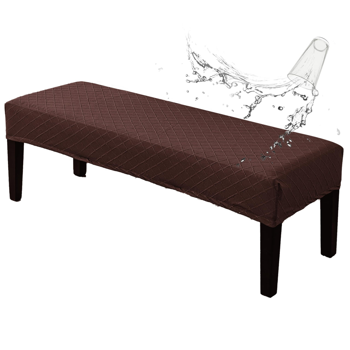 Genina Waterproof Dining Room Bench Covers,Stretch Bench Cover,Beige