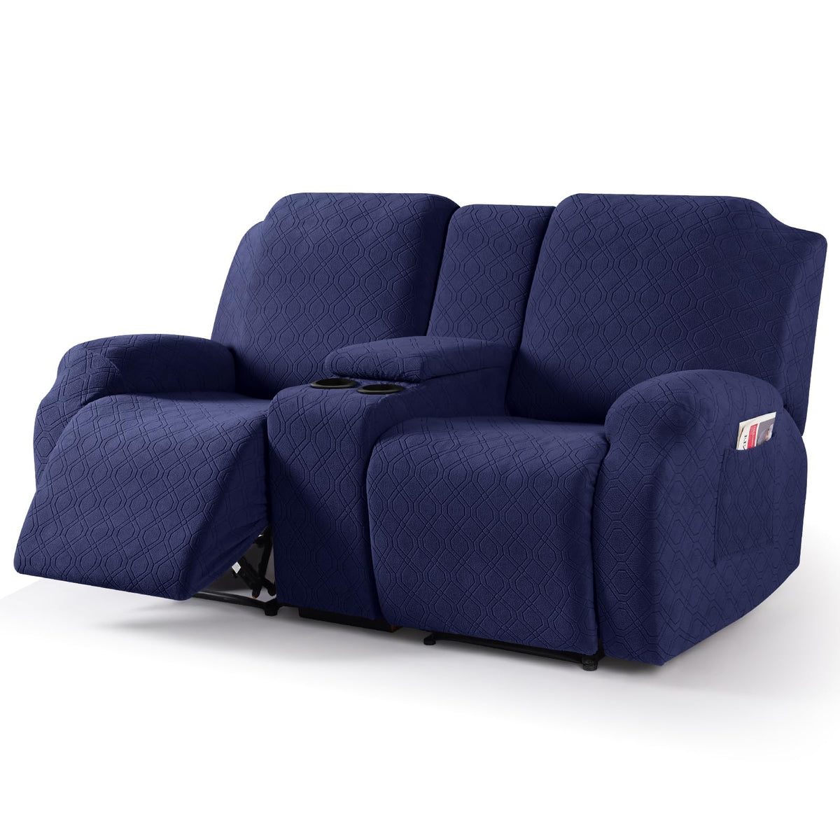 VANSOFY Stretch Recliner Loveseat Cover with Middle Console, Chocolate
