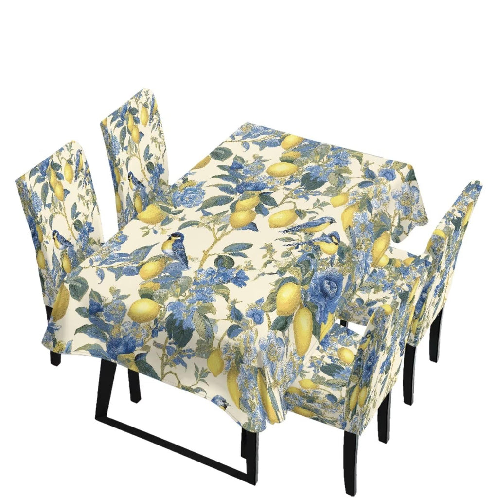 Dining Table Chair Covers 5 Pack, Removable Parsons Chair Slipcovers Dust Proof Tablecloths Scratch Resistant Seat Protector for Dining Room, Sunflower Honeycomb Bee Print Yellow