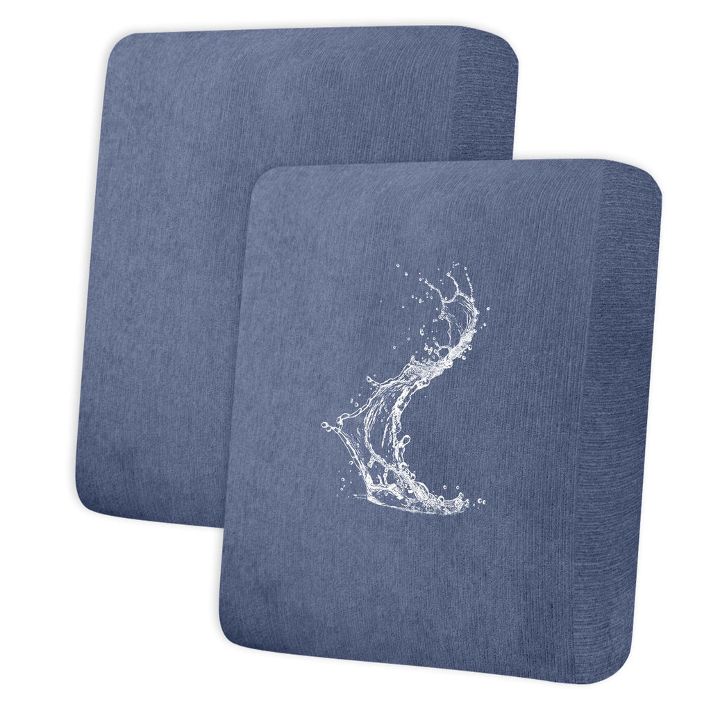 Waterproof RV Dinette Cushion Covers - Stretch Fabric Camper Seat Slipcover Replacement, Washable RV Couch Cover Designed for Camper Car Bench (Loveseat 2 Bench Cover, Blue Grey)
