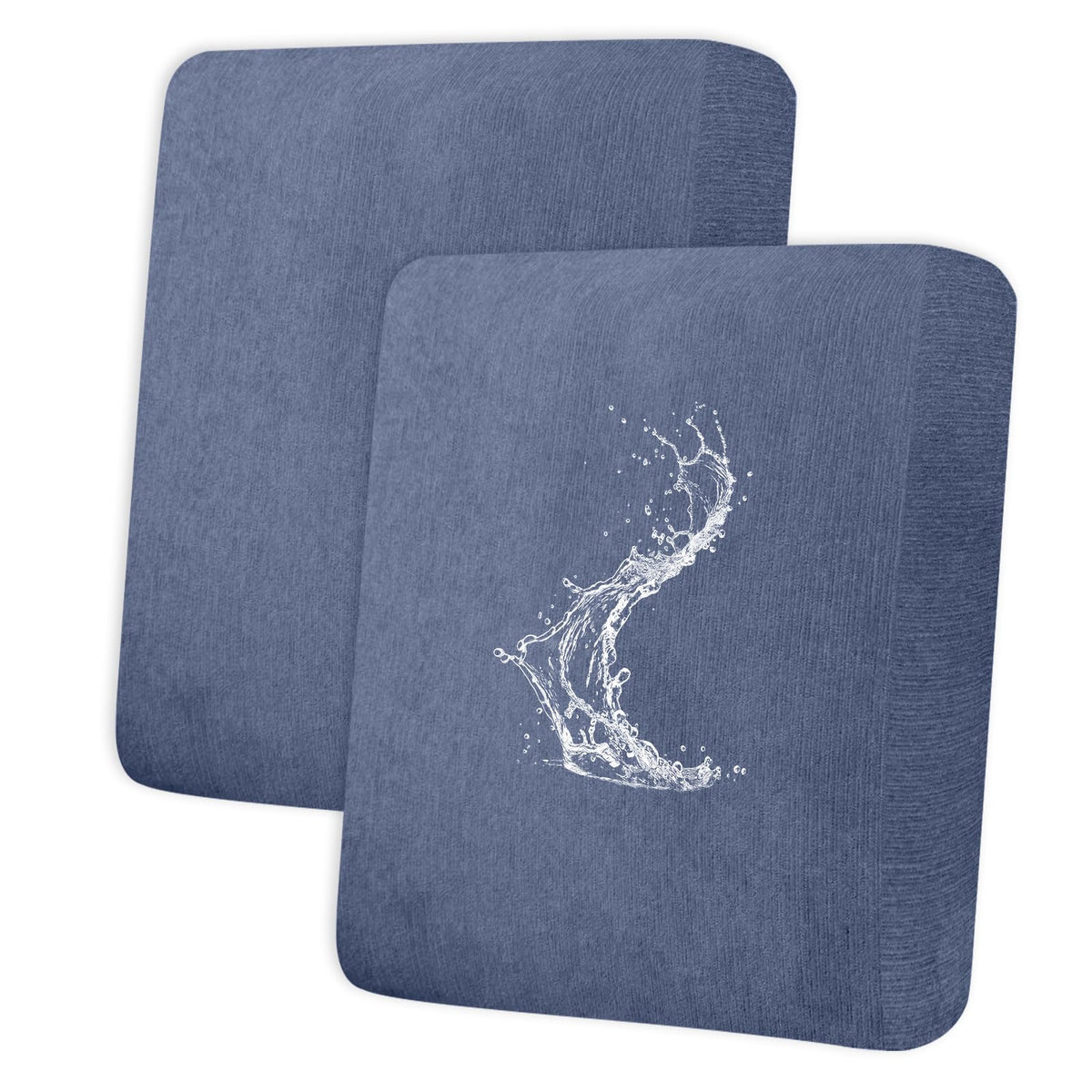 Waterproof RV Dinette Cushion Covers - Stretch Fabric Camper Seat Slipcover Replacement, Washable RV Couch Cover Designed for Camper Car Bench (Loveseat 2 Bench Cover, Blue Grey)