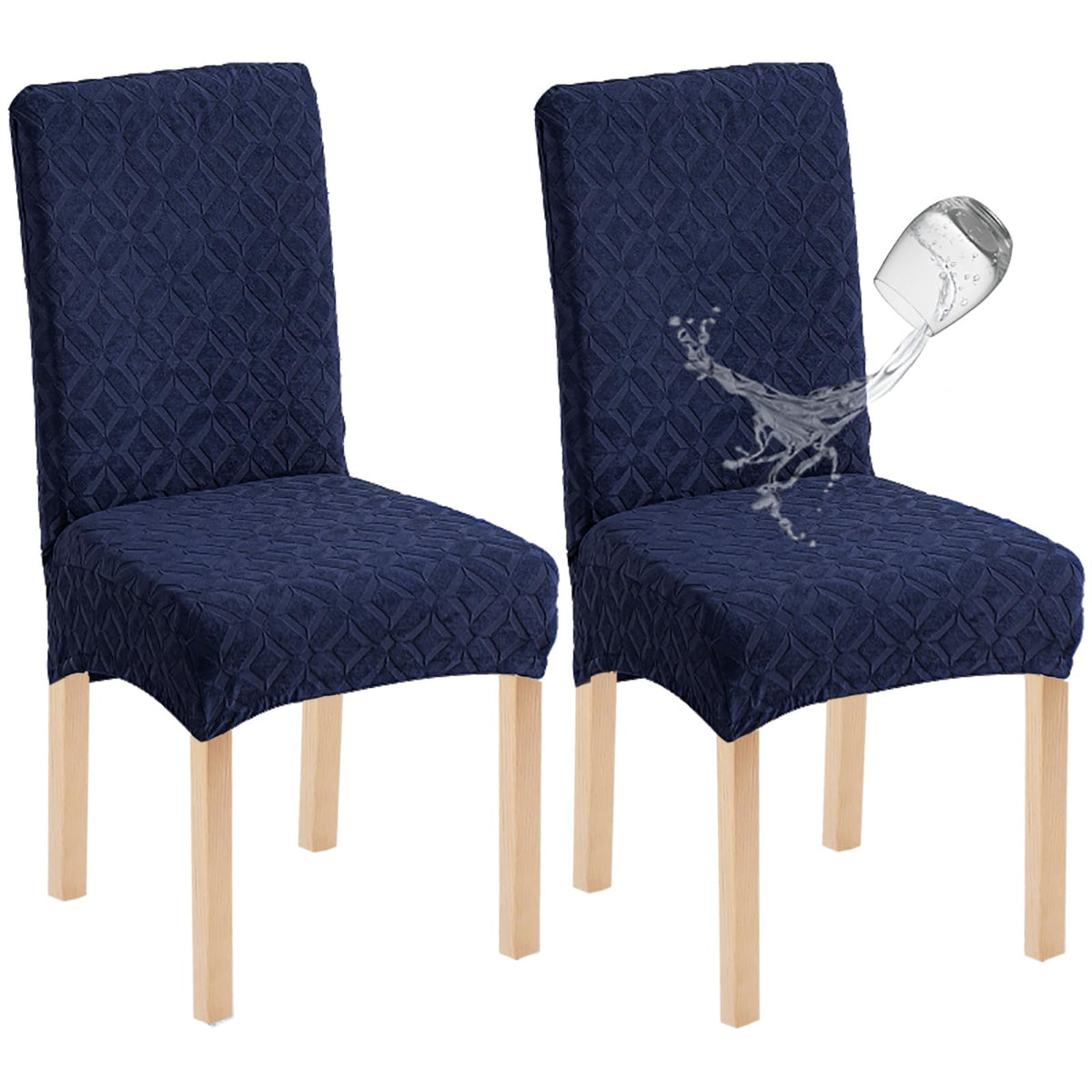 Genina Waterproof Dining Chair Covers Set of 4, Stretch Chair Slipcovers