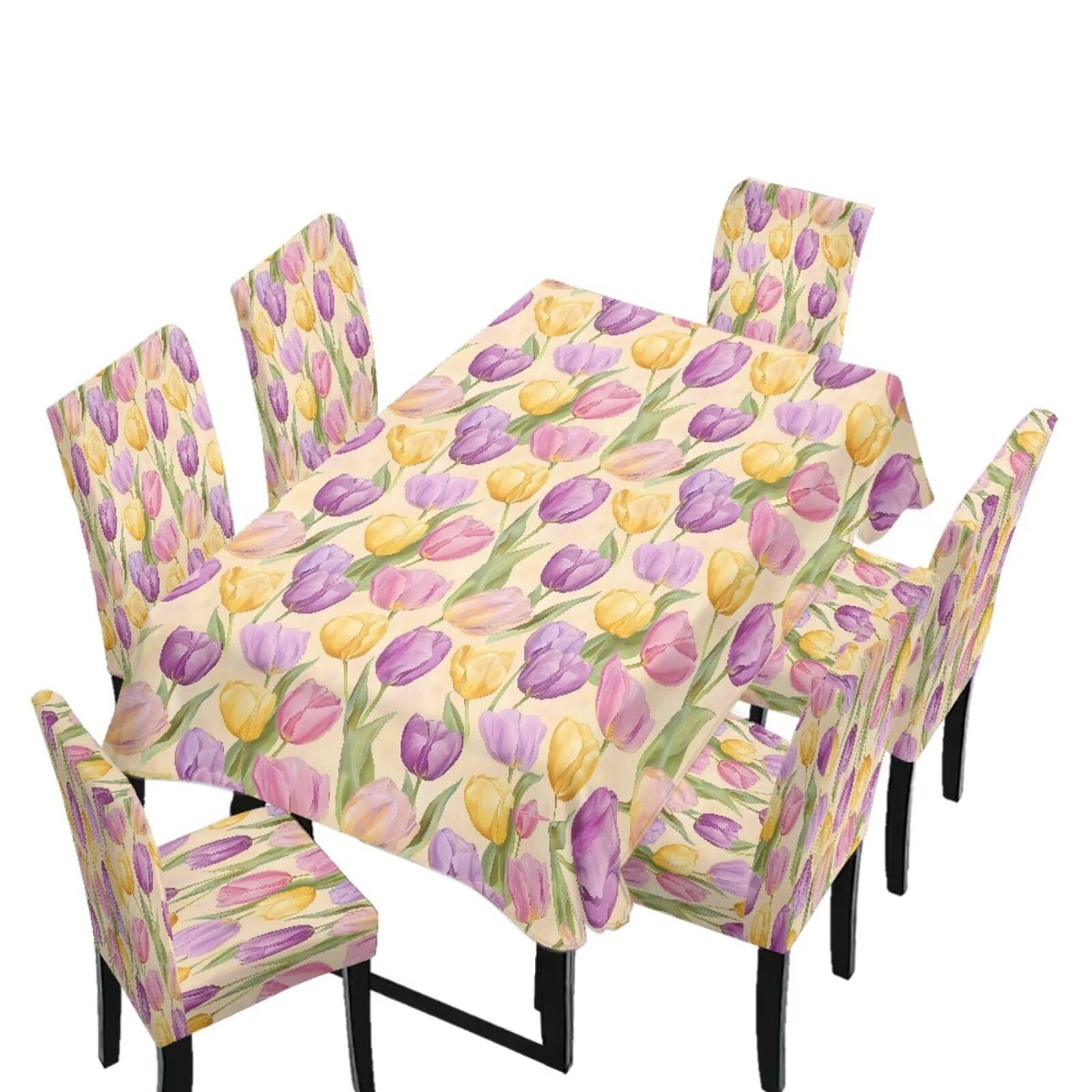Stretch Dining Table Cloth and Chair Covers Set, 4 Seater Table Cover Anti-Wrinkle Parsons Chair Slipcovers Machine Washable Seat Protector for St. Patrick's Day Decor, Green Shamrock