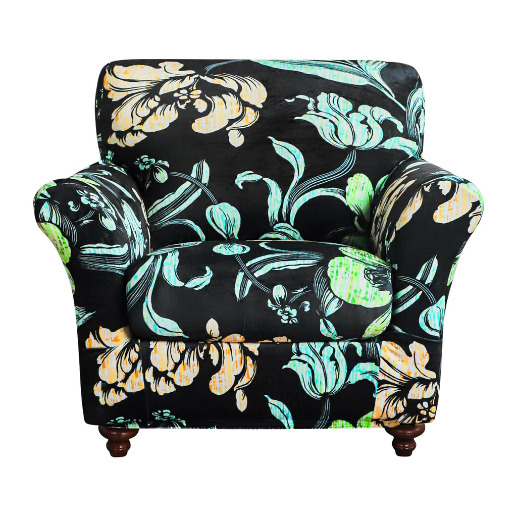 3 Pieces Sofa Covers for 2 Cushion Couch Velvet Embossing Camel Stretch Loveseat Couch Slipcovers with 2 Cushions Washable