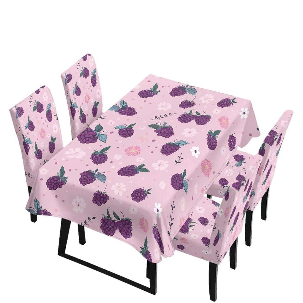 GLENLCWE Monstera Leaf Universal Dining Table Cover with Chairs Dining Table Cover with Chair Covers 7 Pcs, Dust Proof Green Kitchen Party Stretch Elastic Bottom Slipcovers