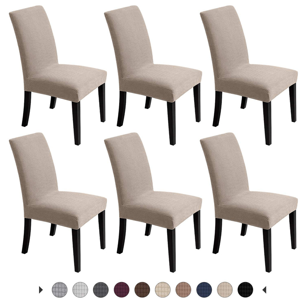 Chair Covers for Dining Room - Stretch Chair Slipcovers for Decorative Seat Protector Armless Removable Washable Elastic Dinner Universal Spandex Solid Chair Slip Covers Set (autumn orange,4)