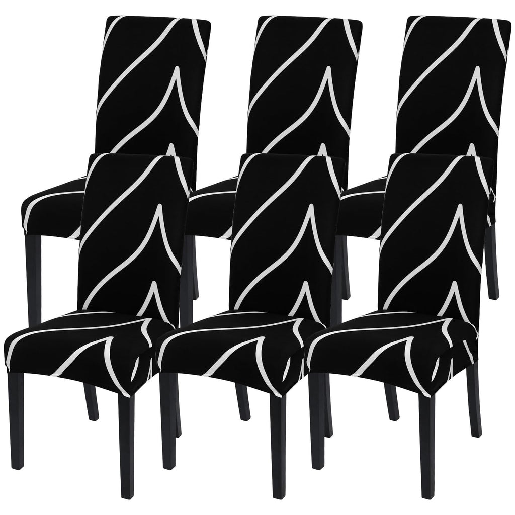 SearchI Dining Room Chair Covers Set of 6, Stretch Jacquard Parsons Chair Slipcovers Super Fit Removable Washable Kitchen Chair Protector Cover for Dining Room, Hotel, Ceremony (Beige Rhombus)
