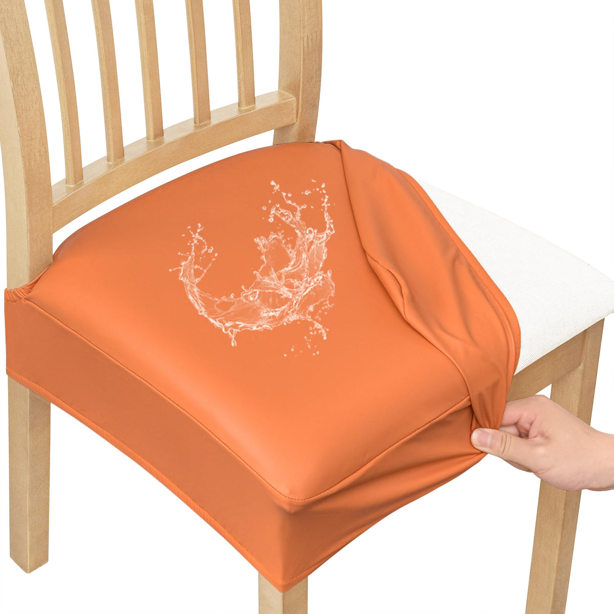 Smiry Waterproof Pu Leather Seat Covers for Dining Room Chairs Set of 4