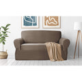 Zenna Home, Chocolate/Brown Furniture Cover: Stretch Plush 1-Piece Loveseat Slipcover (EFCLSTCH)