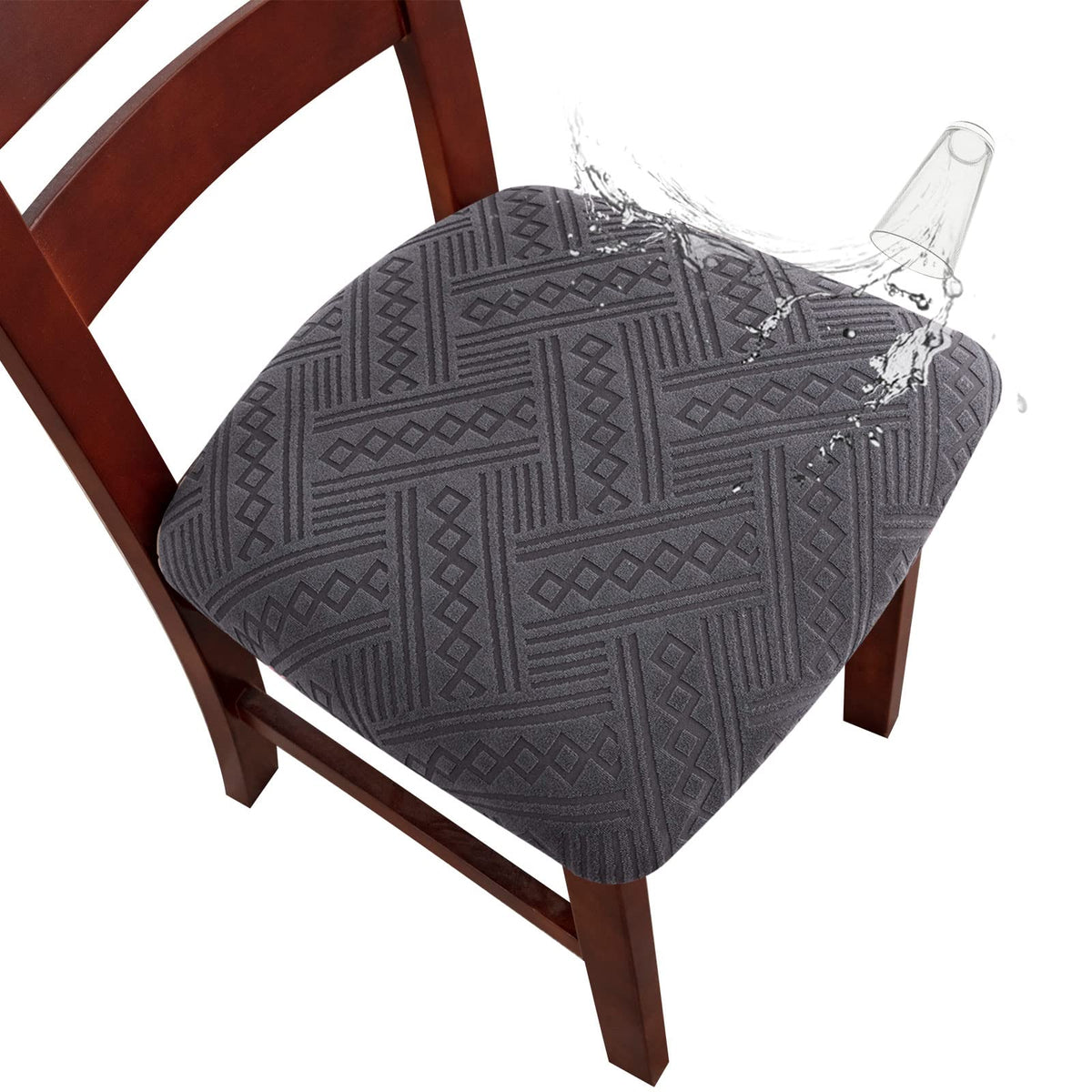 Genina Chair Seat Covers Waterproof Dining Room Chair Covers, 4 Pack
