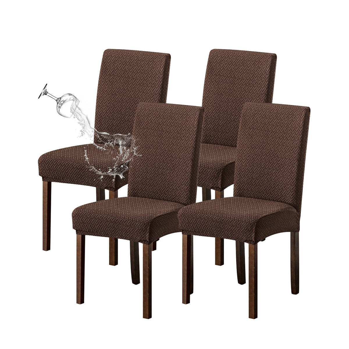 Genina Waterproof Chair Covers for Dining Room Chair Slipcovers Set of 4