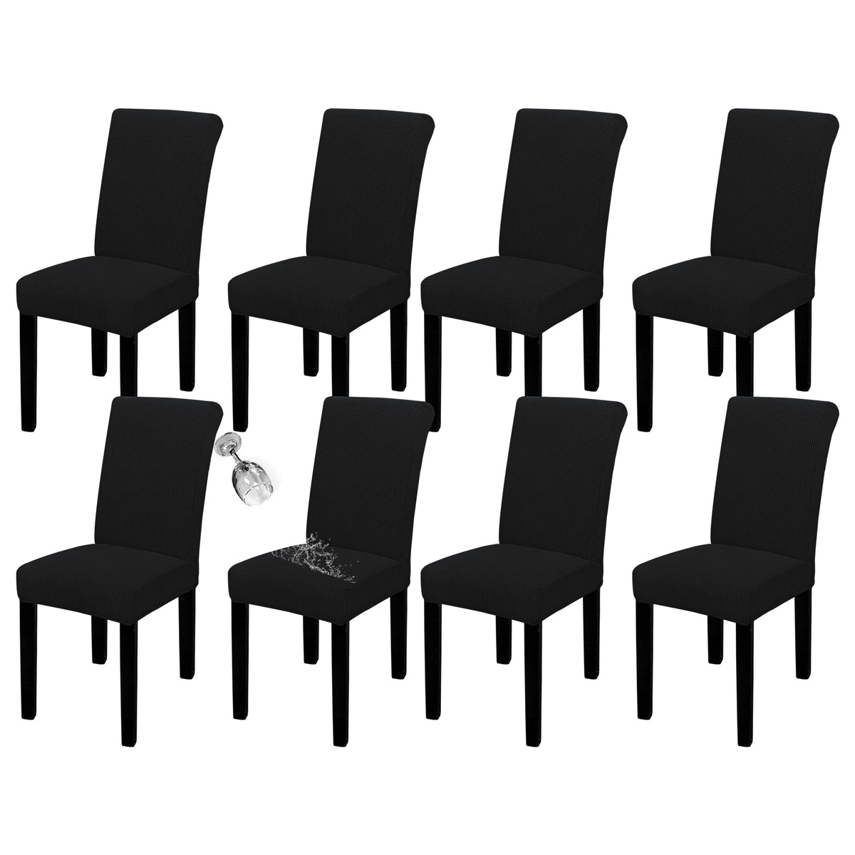 Easy-Going 100% Waterproof Dining Room Chair Covers Set of 6, Large