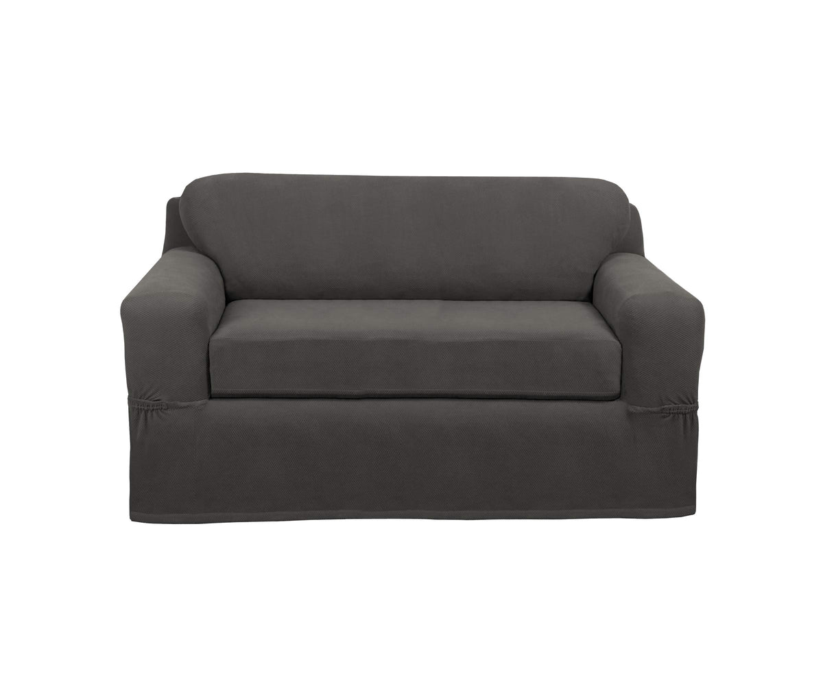 Maytex Pixel 2 Piece Loveseat Slipcover, Black